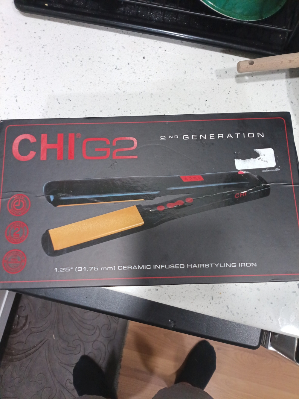 CHI G2 2nd Generation Ceramic Infused Hairstyling Iron - Black with Gold Plates